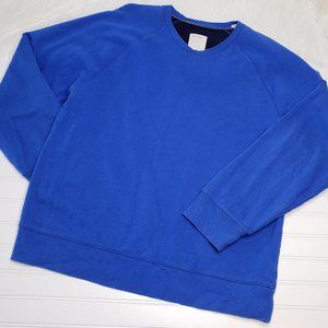 Life/After/Denim Knit Sweatshirt Men's Bright Blue V-Neck Long Sleeve  XL